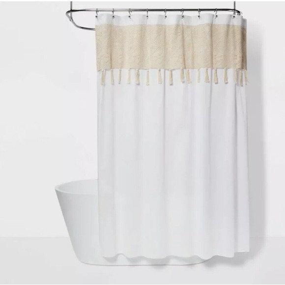 Opalhouse Bath Opalhouse Nwt Macrame Fringe Wood Bead Tassel Shower